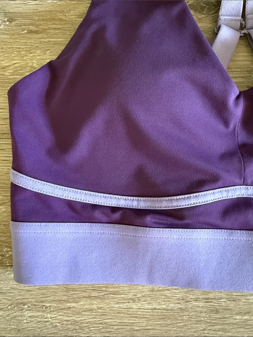 Deep Purple & Lavender V-Neck Sports Bra
